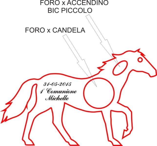 Bomboniera a forma di Cavallo  in Plexiglass