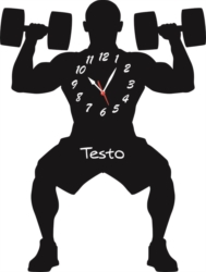 Orologio Plexiglass o Legno Personalizzato da Parete a Forma di Body Building Palestra 