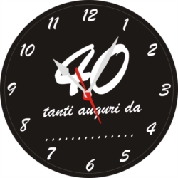 Orologio da Parete a Forma Tonda per Compleanno 40 Anni Legno e Plexiglass  