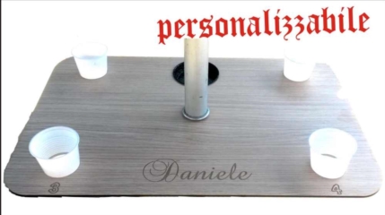  | Vassoiporta Flute Barca Legno e Plexiglass Personalizzati  | Ombrellone