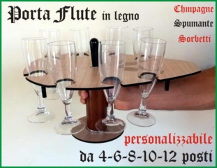  | Vassoiporta Flute Barca Legno e Plexiglass Personalizzati  | porta Flute barca