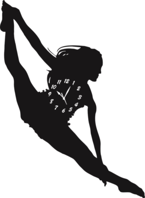 Orologio da Parete a Forma di Ballerina2 in Legno e Plexiglass 