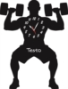 Orologio Plexiglass o Legno Personalizzato da Parete a Forma di Body Building Palestra