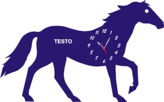 Orologio da Parete a Forma di Cavallo Legno e Plexiglass