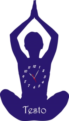 Orologio da Parete a Forma di Yoga in Legno e Plexiglass 