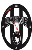 Orologio da Parete Forma Ovale Juventus Legno o Plexiglass