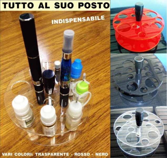 Espositore sigaretta elettronica in Legno e Plexiglass porta liquidi smoke organizer